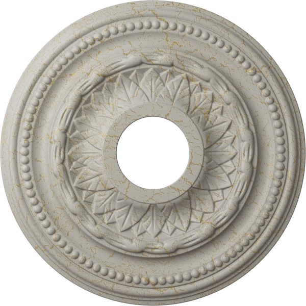 Ekena Millwork Galway Ceiling Medallion (Canopies up to 3 1/4"), 15 3/4"OD x 3 1/4"ID x 1"P, Pot of Cream Crackle CM15GAPCC - main